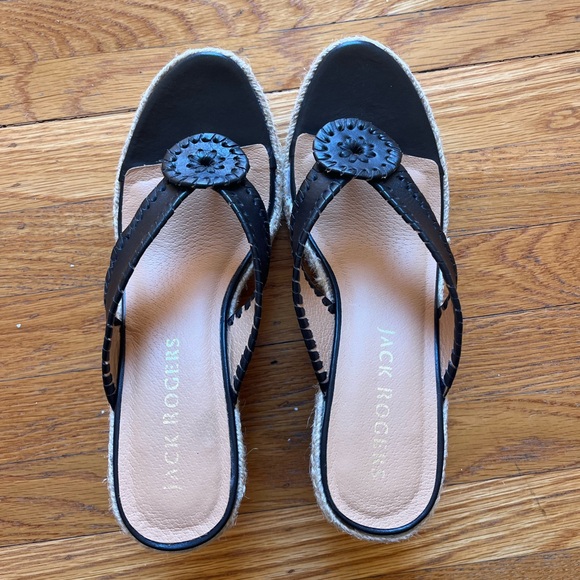 Jack Rogers Shoes - Jack Rogers Women's Marbella Jacks Wedge Sandals US 8.5 Black Espadrille thong